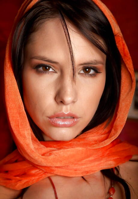 Sylphlike cutie Monika Vesela exhibiting small tits and spreading her legs 